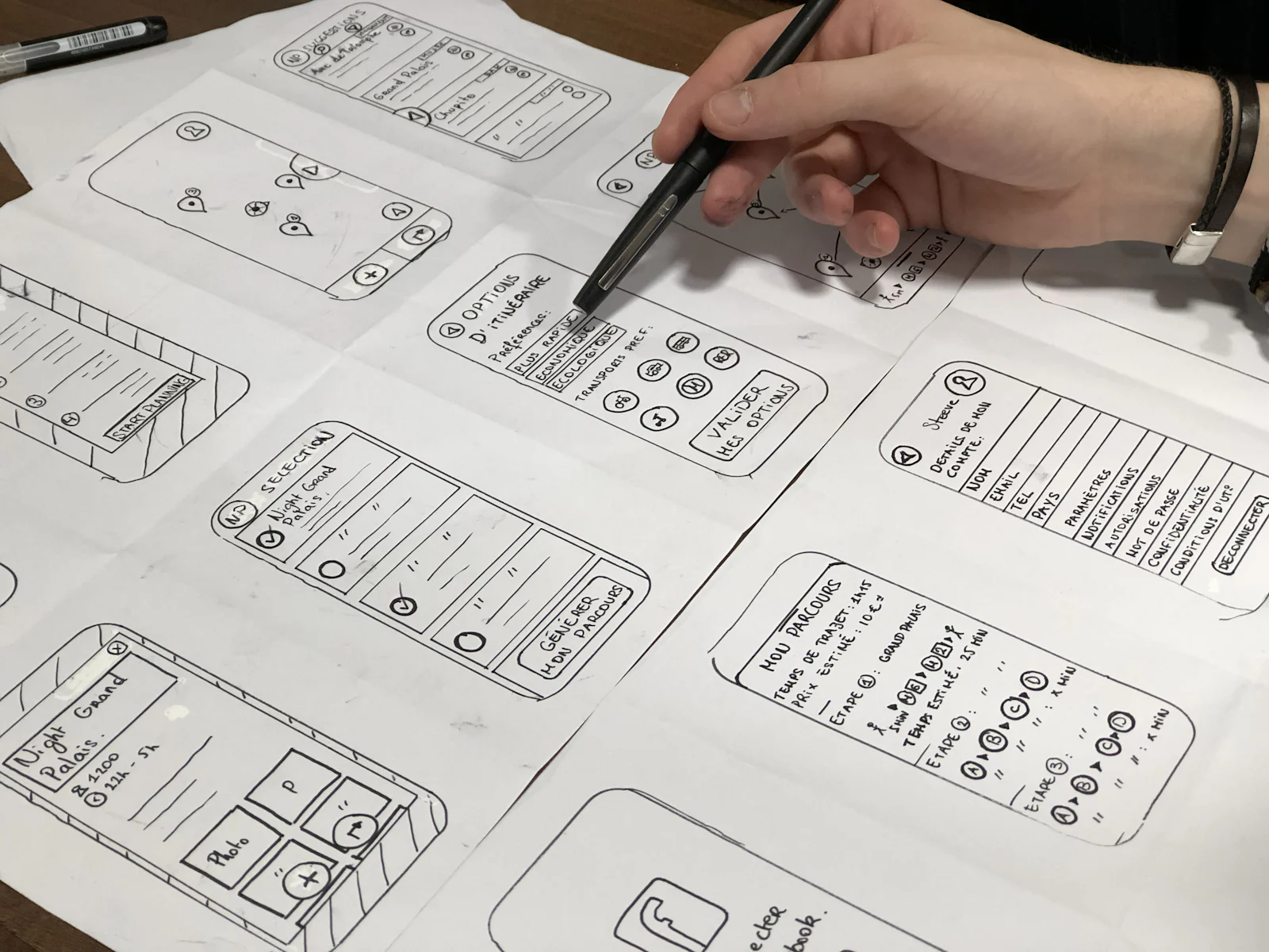 Web designer sketching a website wireframe