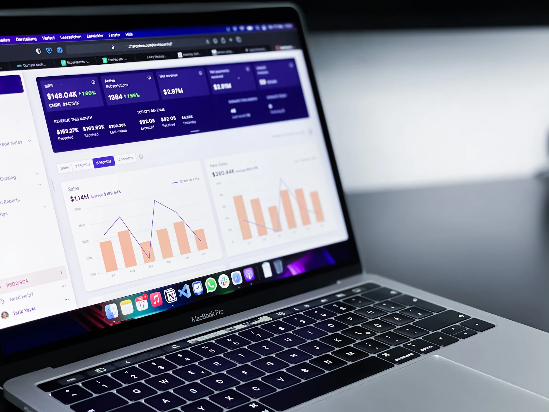 Website performance and Google ranking report on laptop